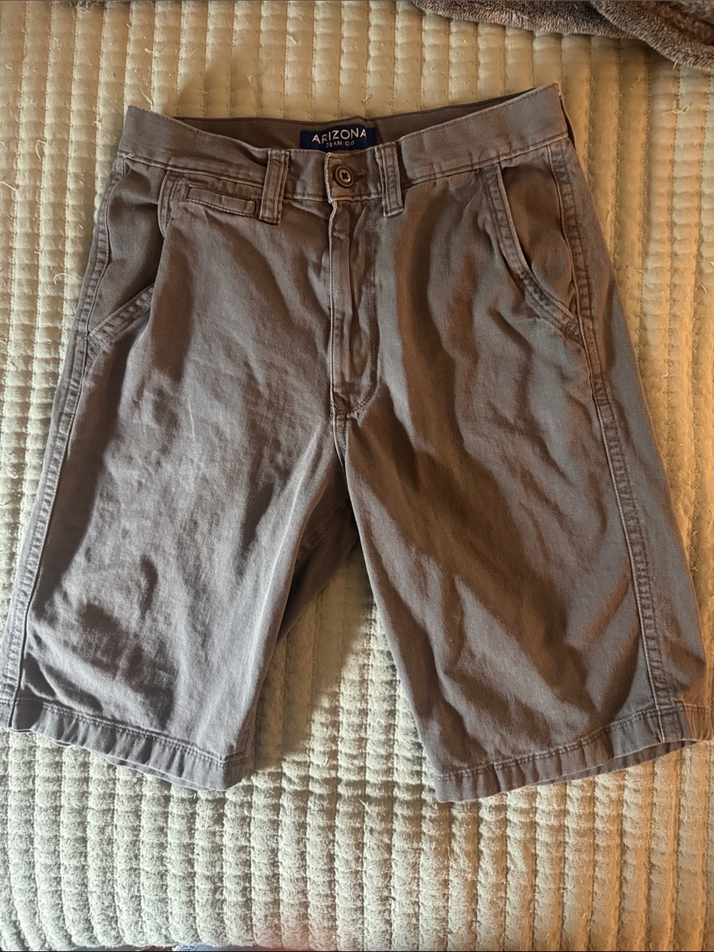 Arizona Jean Company Men's Gray Flat Front Casual Shorts